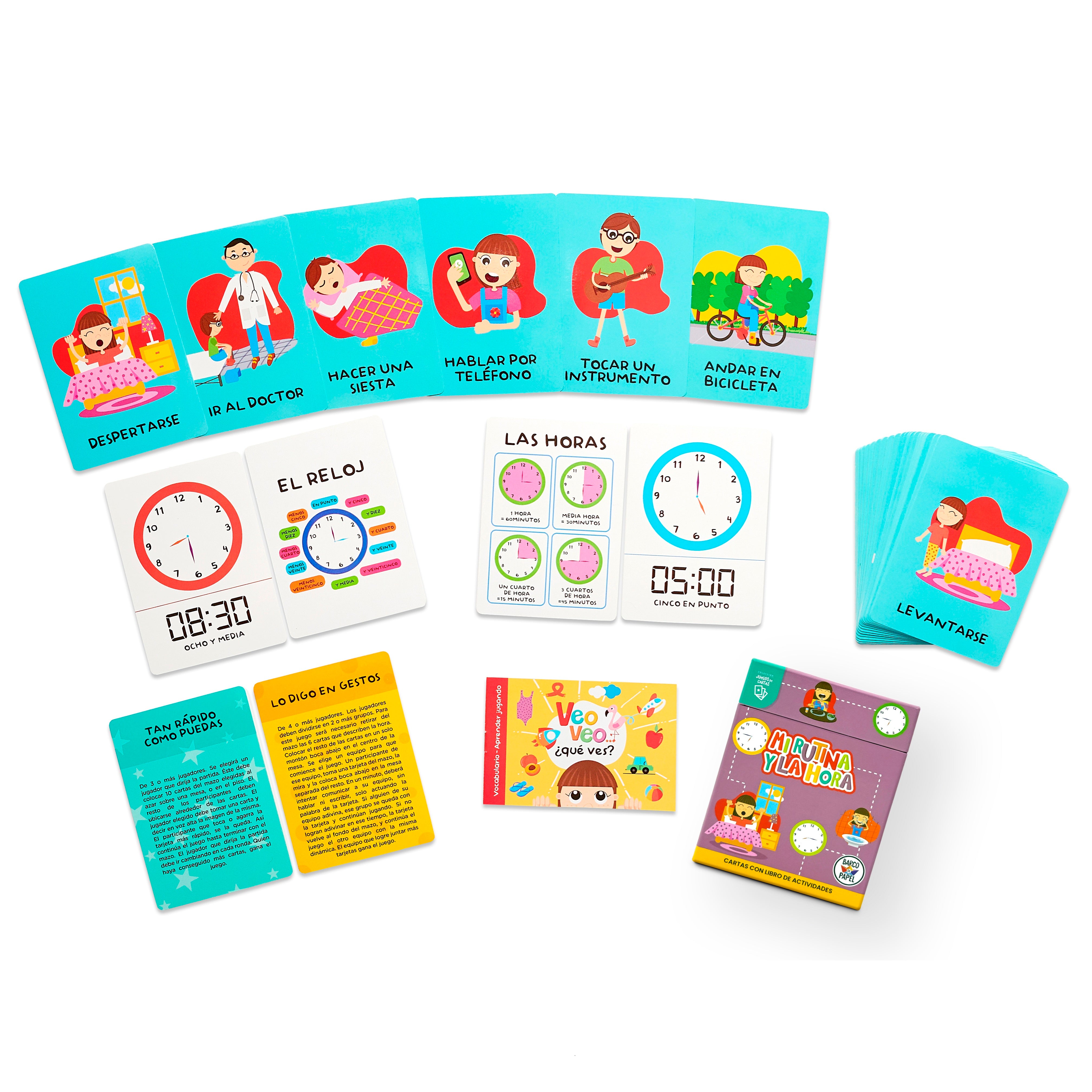 Mi rutina y la hora. Juego de cartas Mi rutina y la hora. Juego de cartas